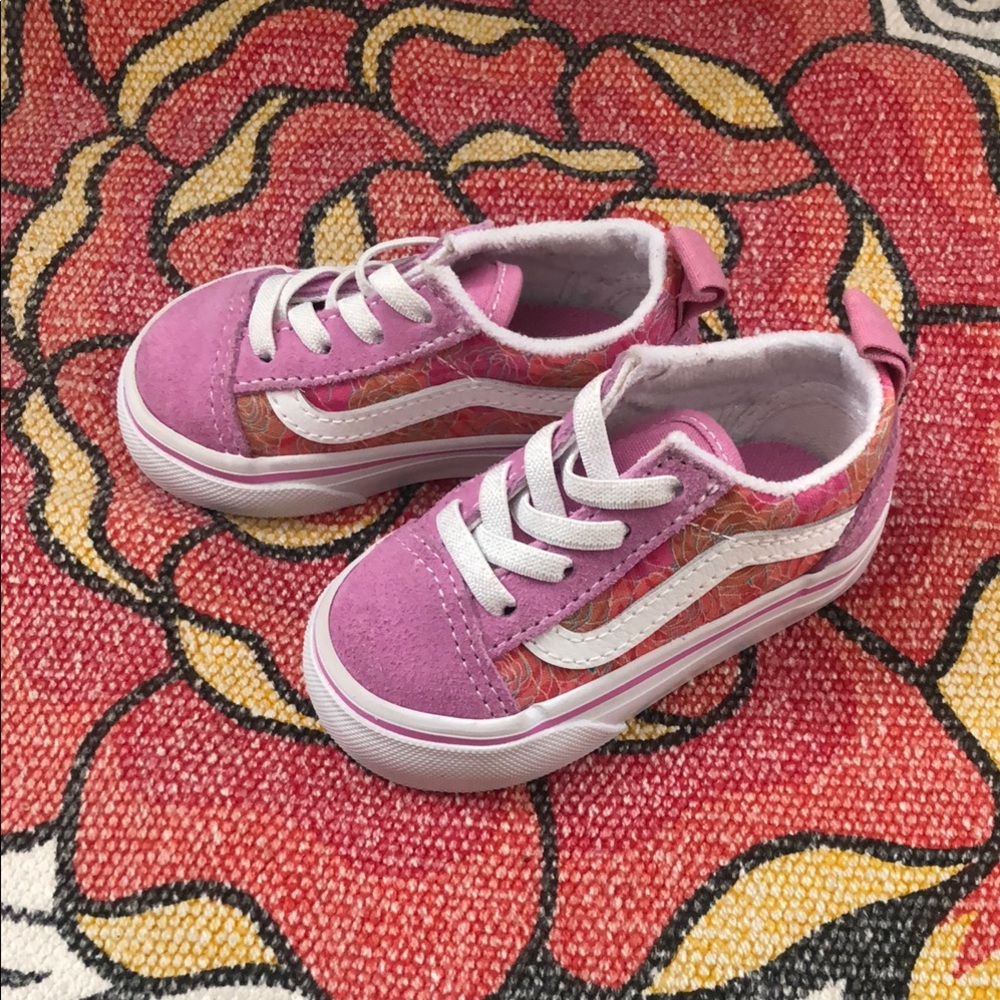 Vans Pink and White Canvas Sneakers